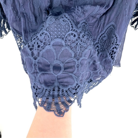 Le Marais Paris 100% Silk Blue Blouse Size M - Picture 6 of 9